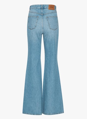 High-waisted solid color flare jeans ROTATE Blue